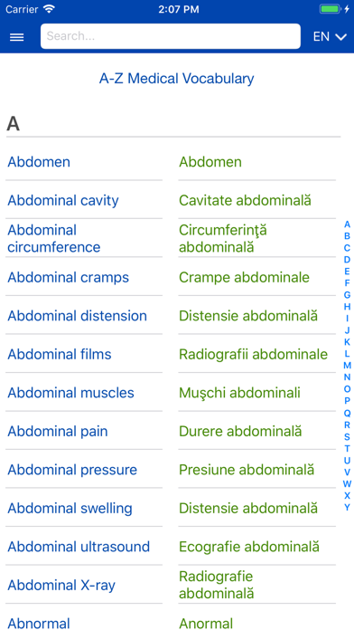 Medical Vocabulary Audio EN-RO screenshot 2