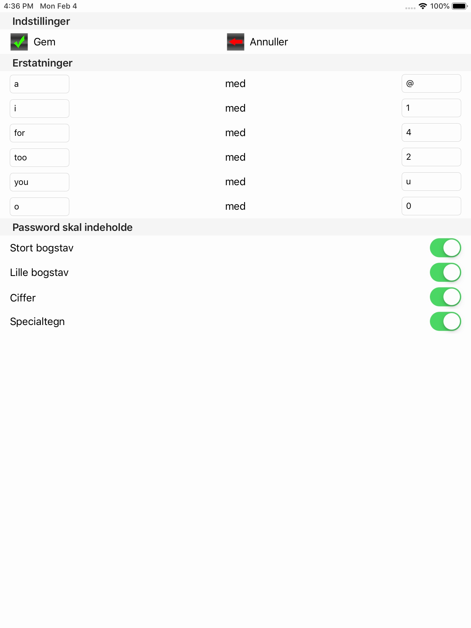 PassGen password generator DK screenshot 3