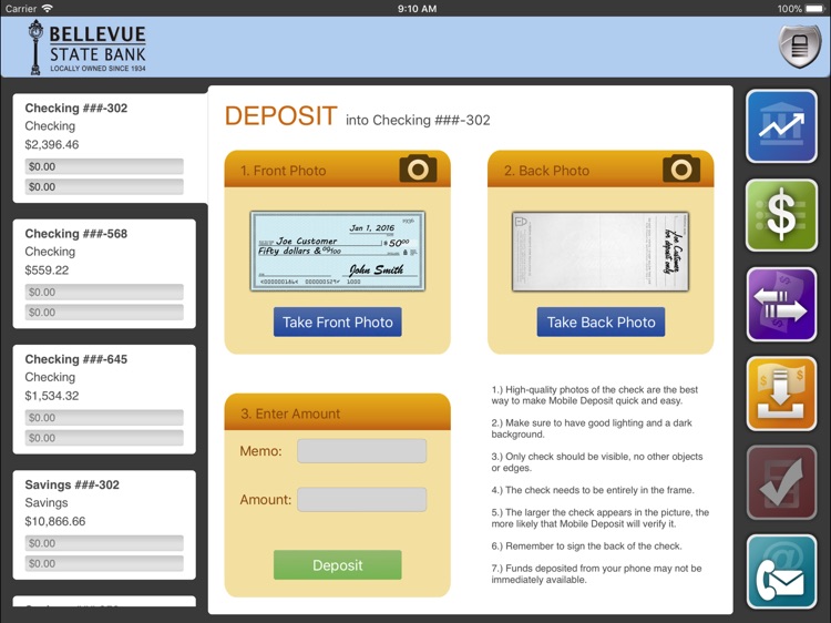 Bellevue State Bank for iPad screenshot-3