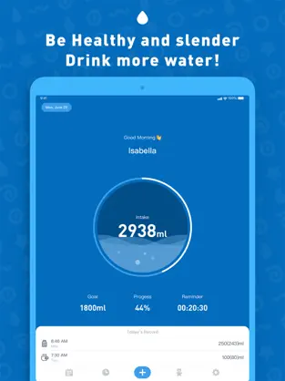 Screenshot 1 Water Tracker - Drink Reminder iphone