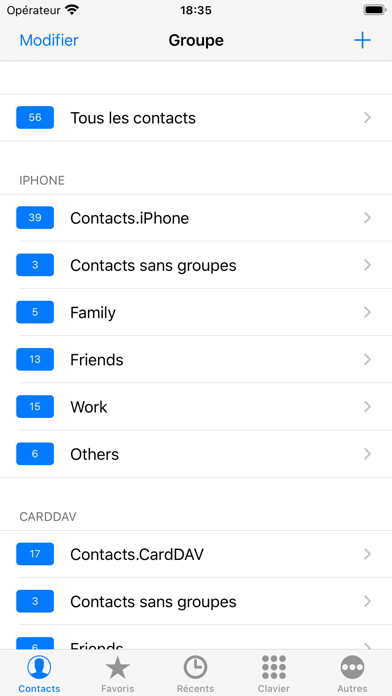 iContacts+: Contacts de groupe iContacts+: Contacts de groupe