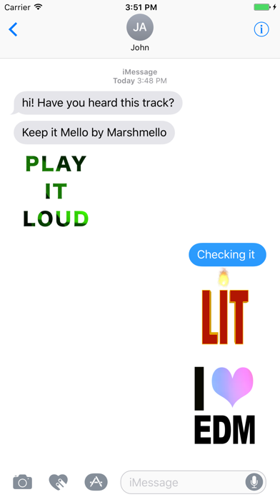 Screenshot #3 pour EDM Music Stickers - Messages