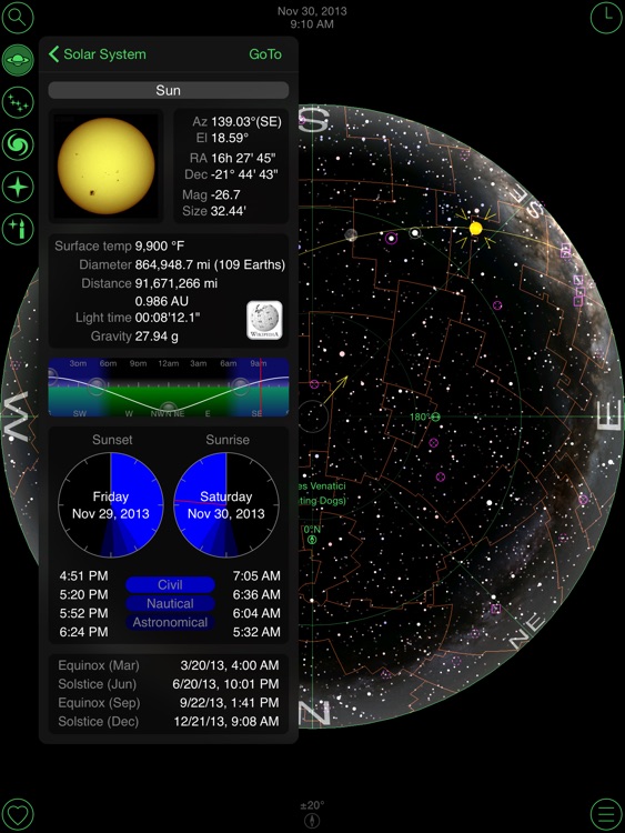 GoSkyWatch Planetarium iPad