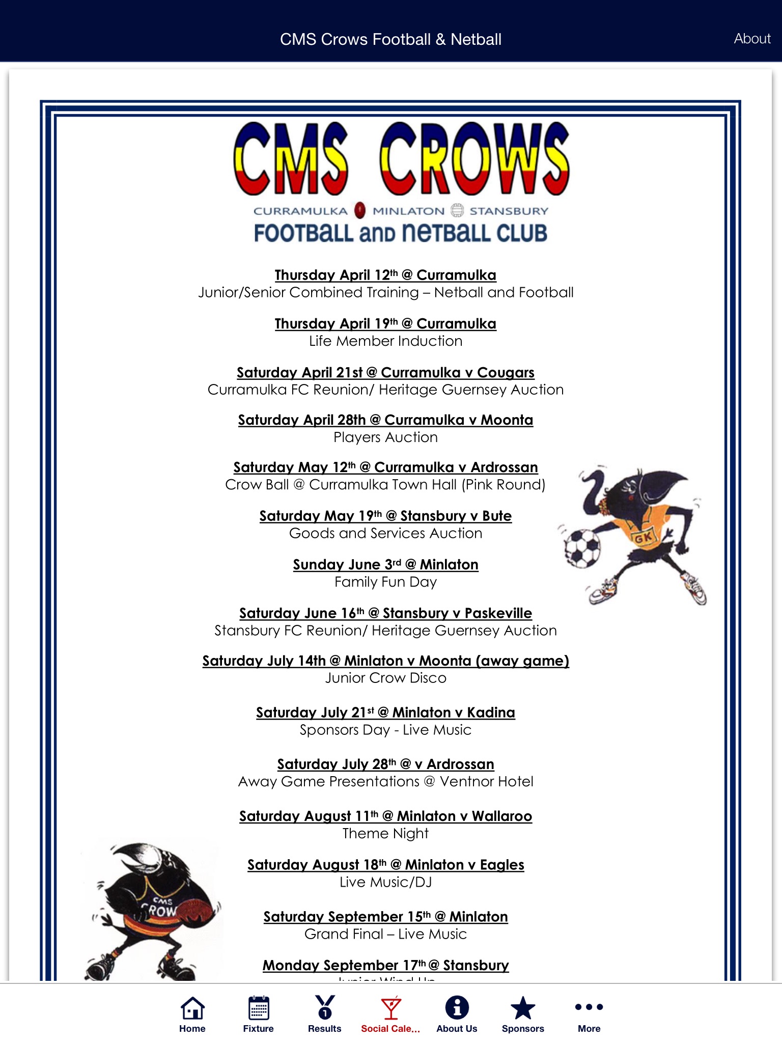 CMS Crows Football & Netball screenshot 4