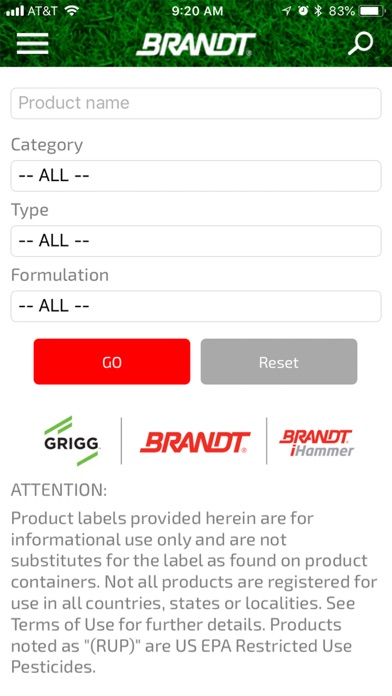 How to cancel & delete BRANDT Turf Product Finder from iphone & ipad 2