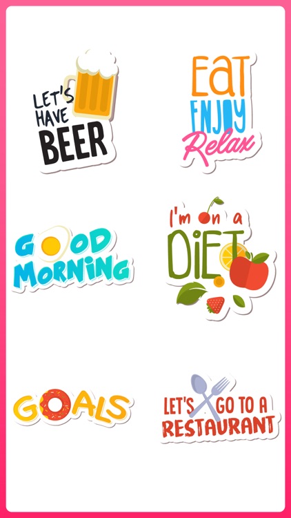 Lets Eat & Drink Stickers Emo