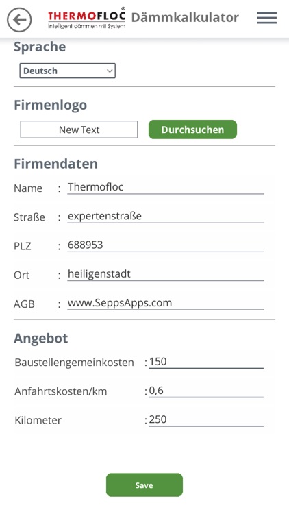 Thermofloc Dämmkalkulator screenshot-5