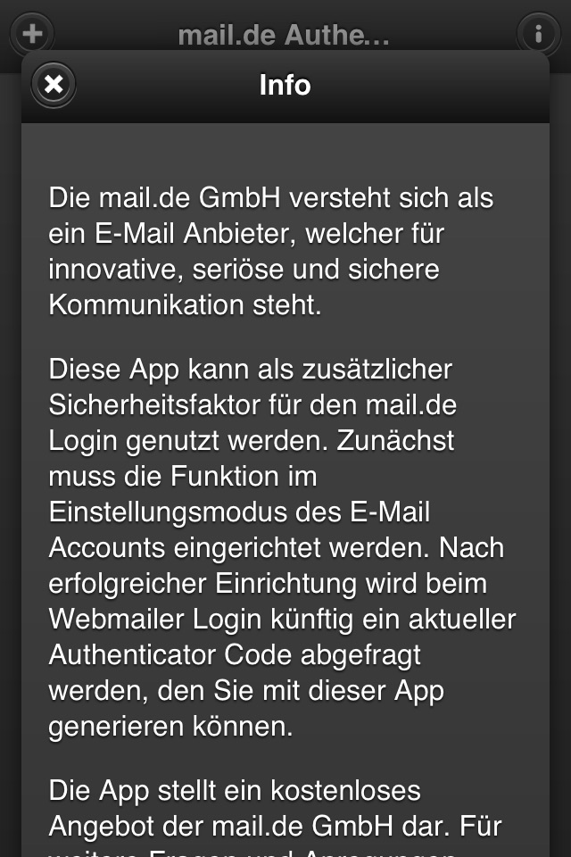 mail.de Authenticator screenshot 4