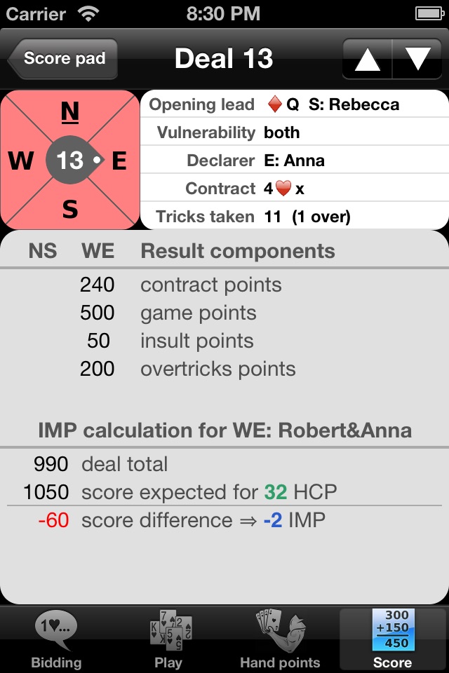 Bridge Scoring screenshot 4