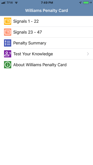 Williams Penalty Card screenshot 2