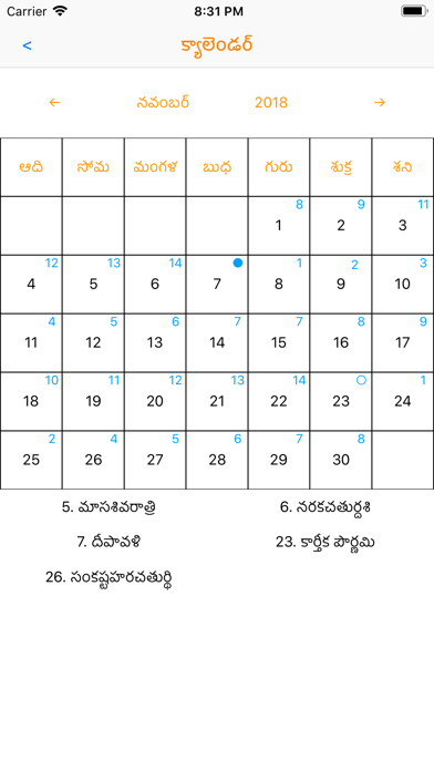 Telugu Calendar (2018-19) screenshot 3