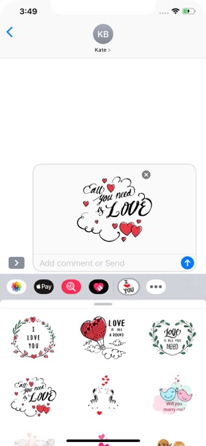 Cute Love Text Stickers Pack(圖5)-速報App