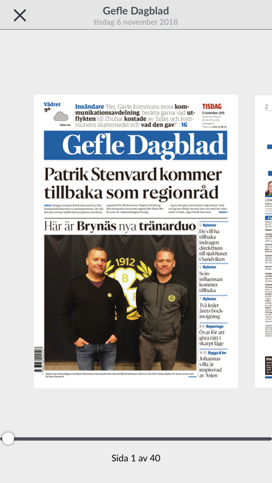 Gefle Dagblad e-tidning screenshot 3