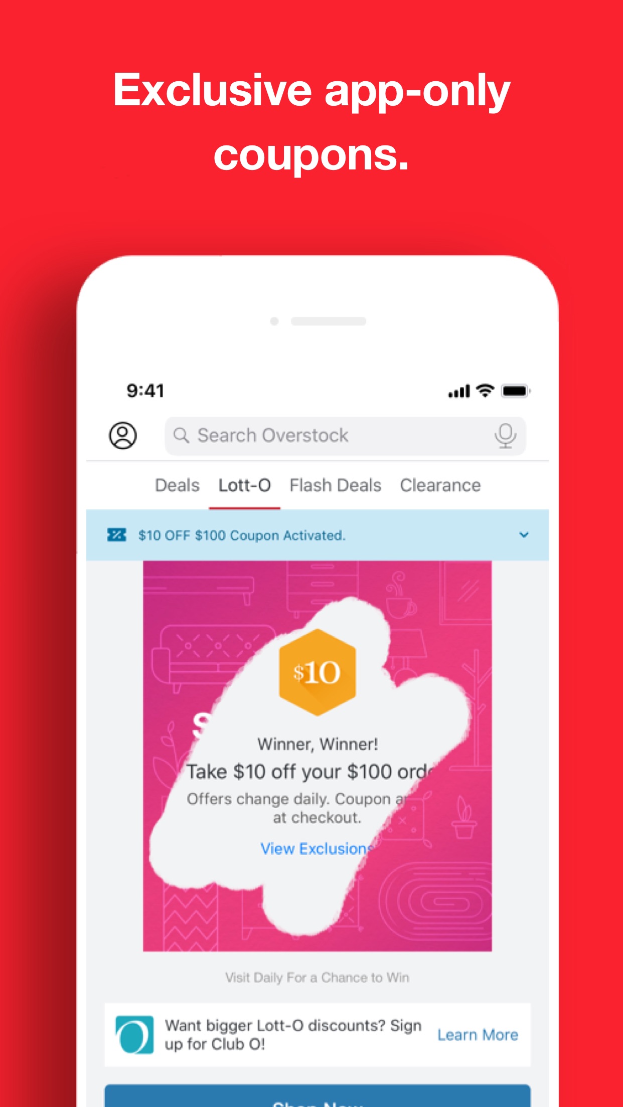 Screenshot do app Overstock — Furniture & Decor