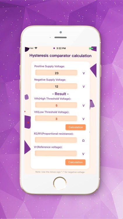 Hysteresis comparator Calc