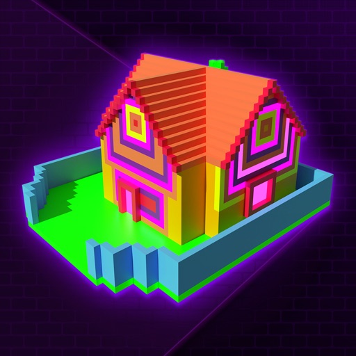 Glow House Voxel - Neon Draw iOS App