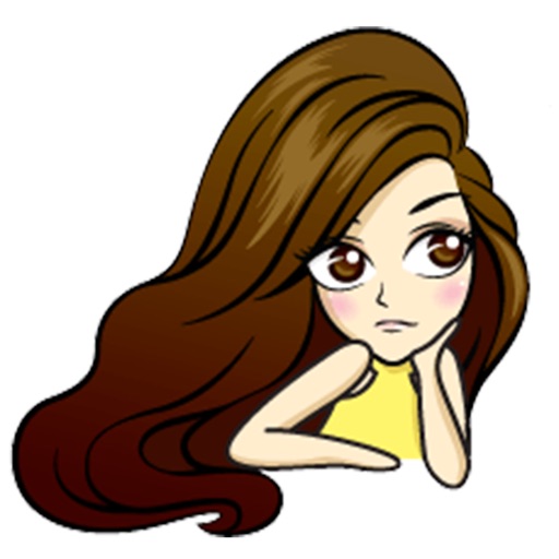 Girl daily life stickers icon