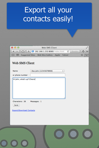Web Browser SMS - náhled