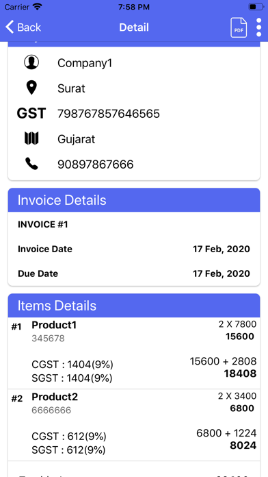 GST Invoice screenshot 2