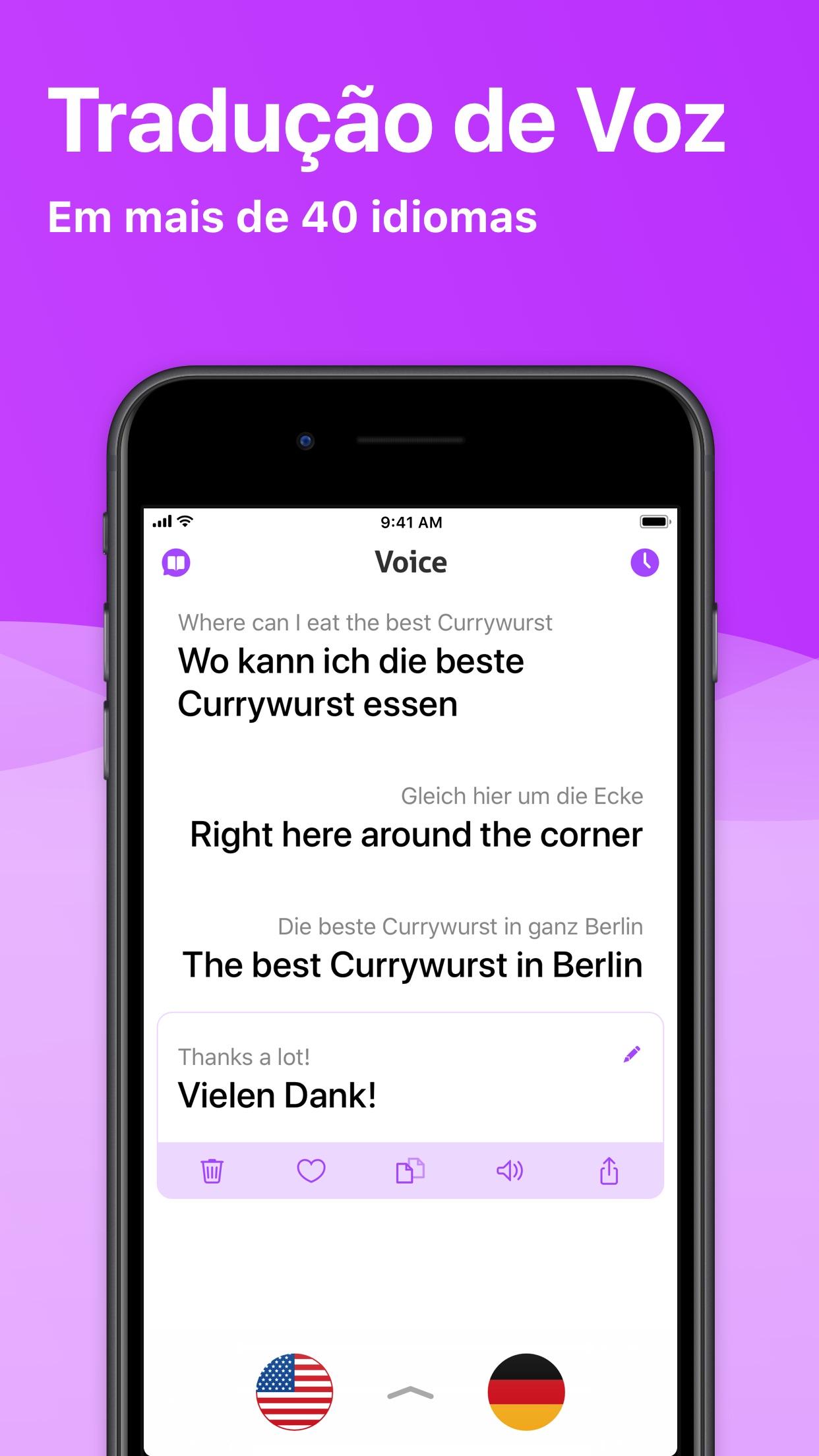 Screenshot do app iTranslate Voice
