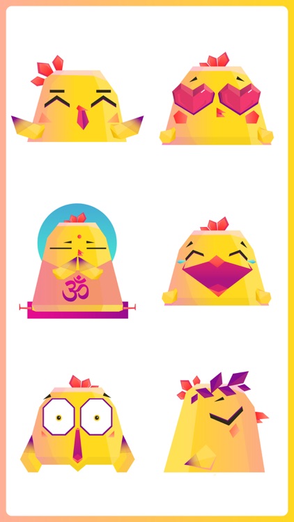 Yellow Chicken Fun Stickers IM