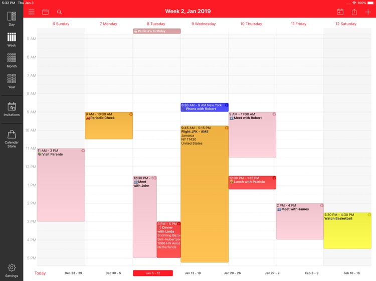 WeekCal iPad - Fully Unlocked