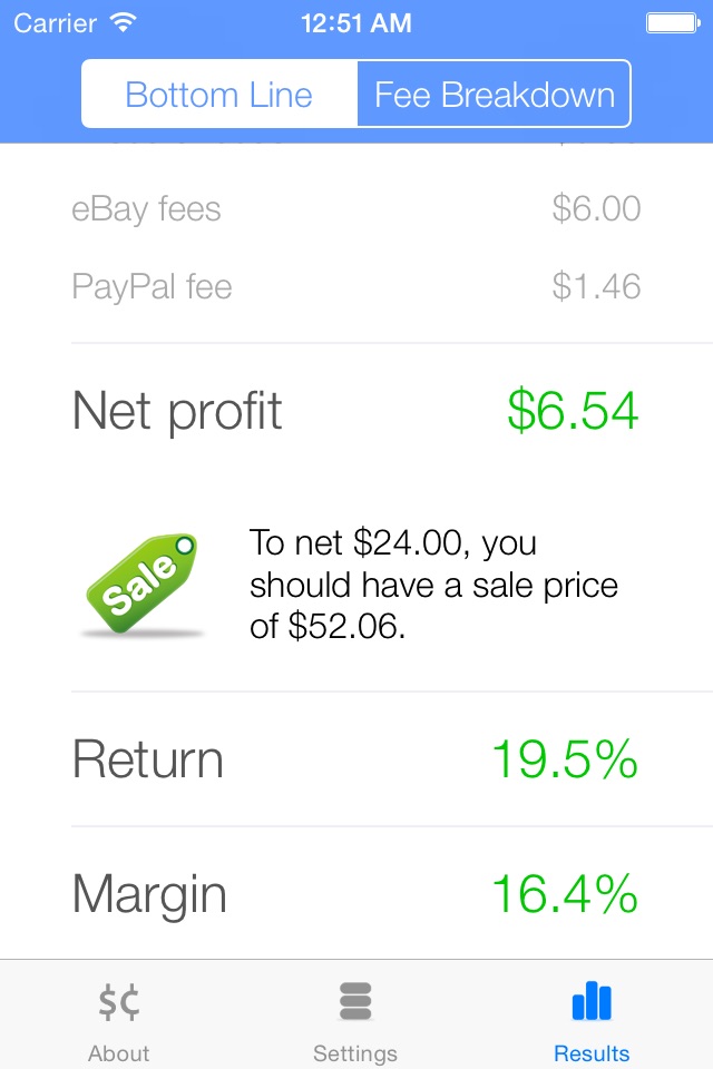 Salecalc for eBay Calculator screenshot 4