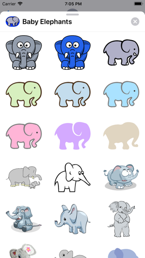 Little Baby  Elephant Stickers