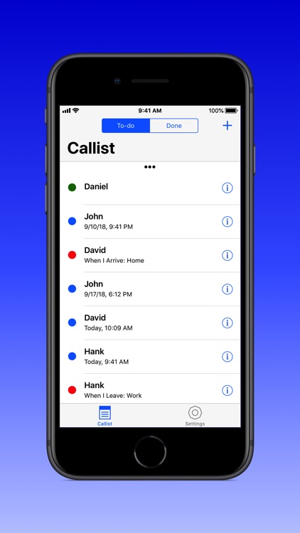 Callist - A phone call planner