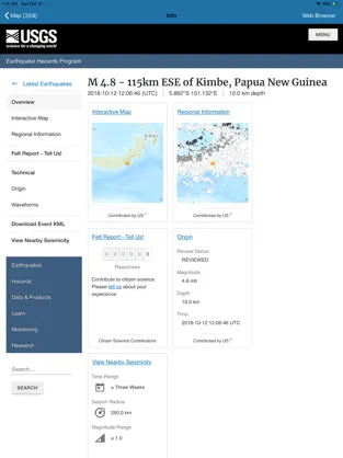 Screenshot 5 Terremoto+ Mapa,Noticias,Info iphone