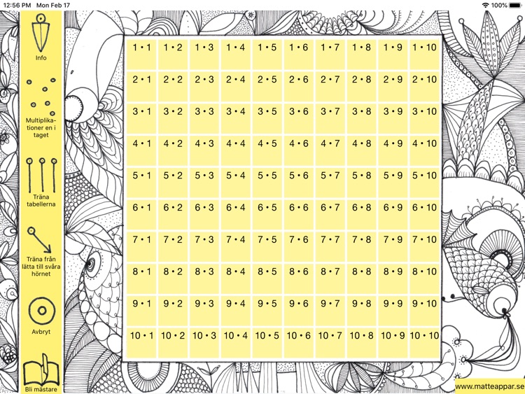 Öva multiplikationstabellen