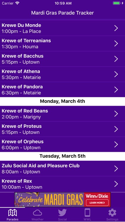 WWL Mardi Gras Parade Tracker