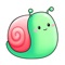 萌萌的蜗牛iMessage贴纸，睁着大大的眼睛显的可爱至极，瞬间就被萌化了，跟朋友聊天卖萌的时候就可以使用它呢。