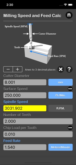 Milling Speed and Feed Calc(圖6)-速報App