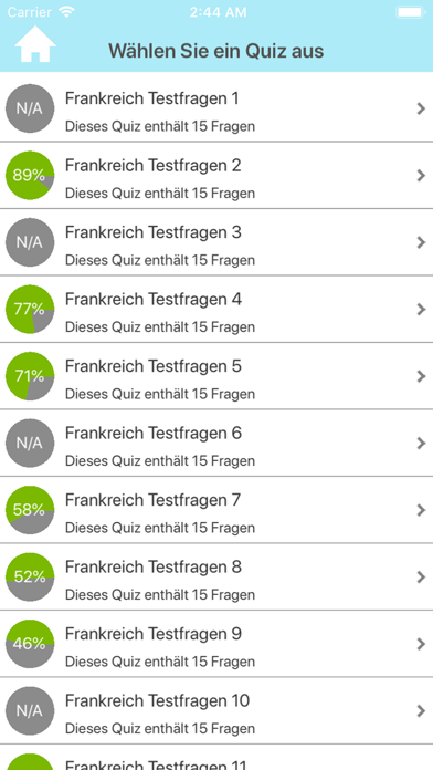 Frankreich Testfragen screenshot 2