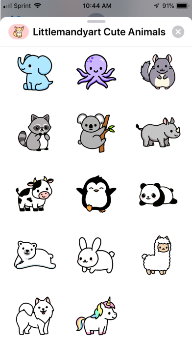 Cute Animal Sticker Pack 1 Sticker by littlemandyart