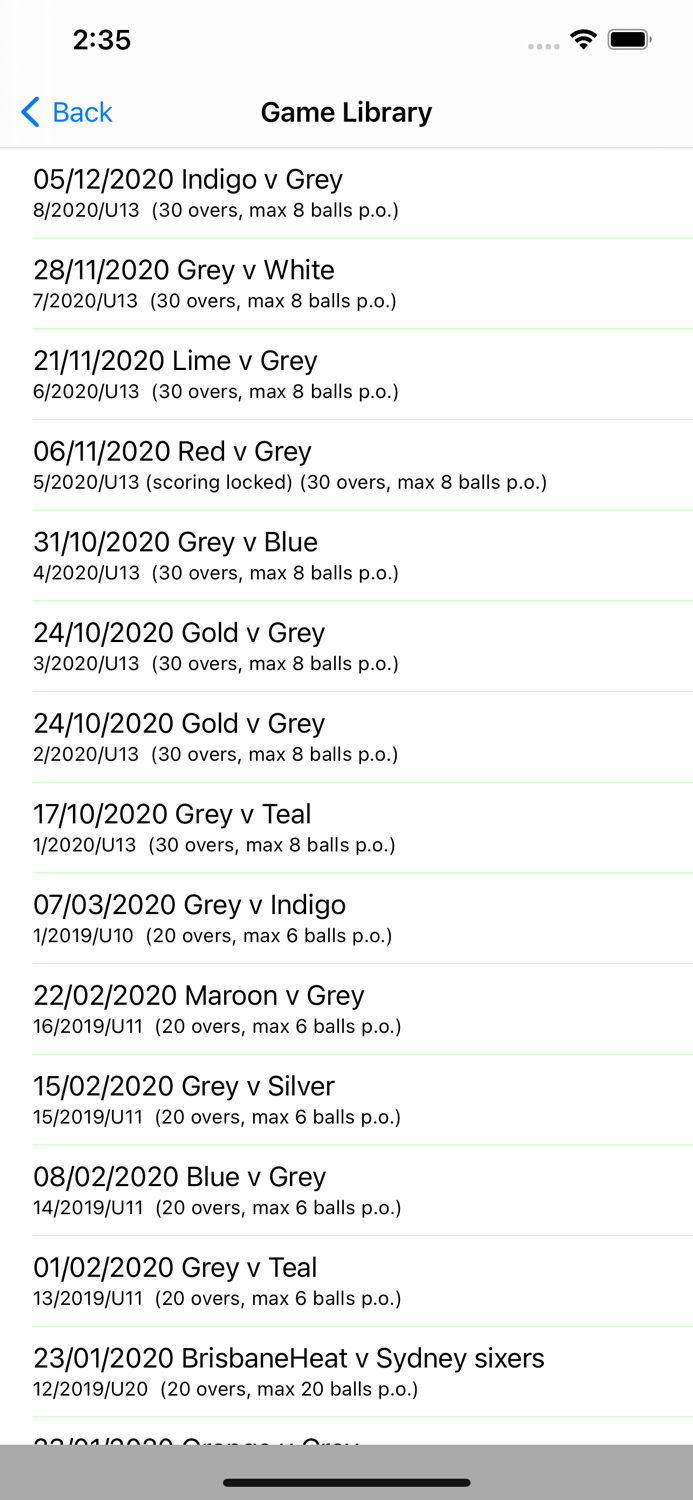 Junior Cricket Scorer