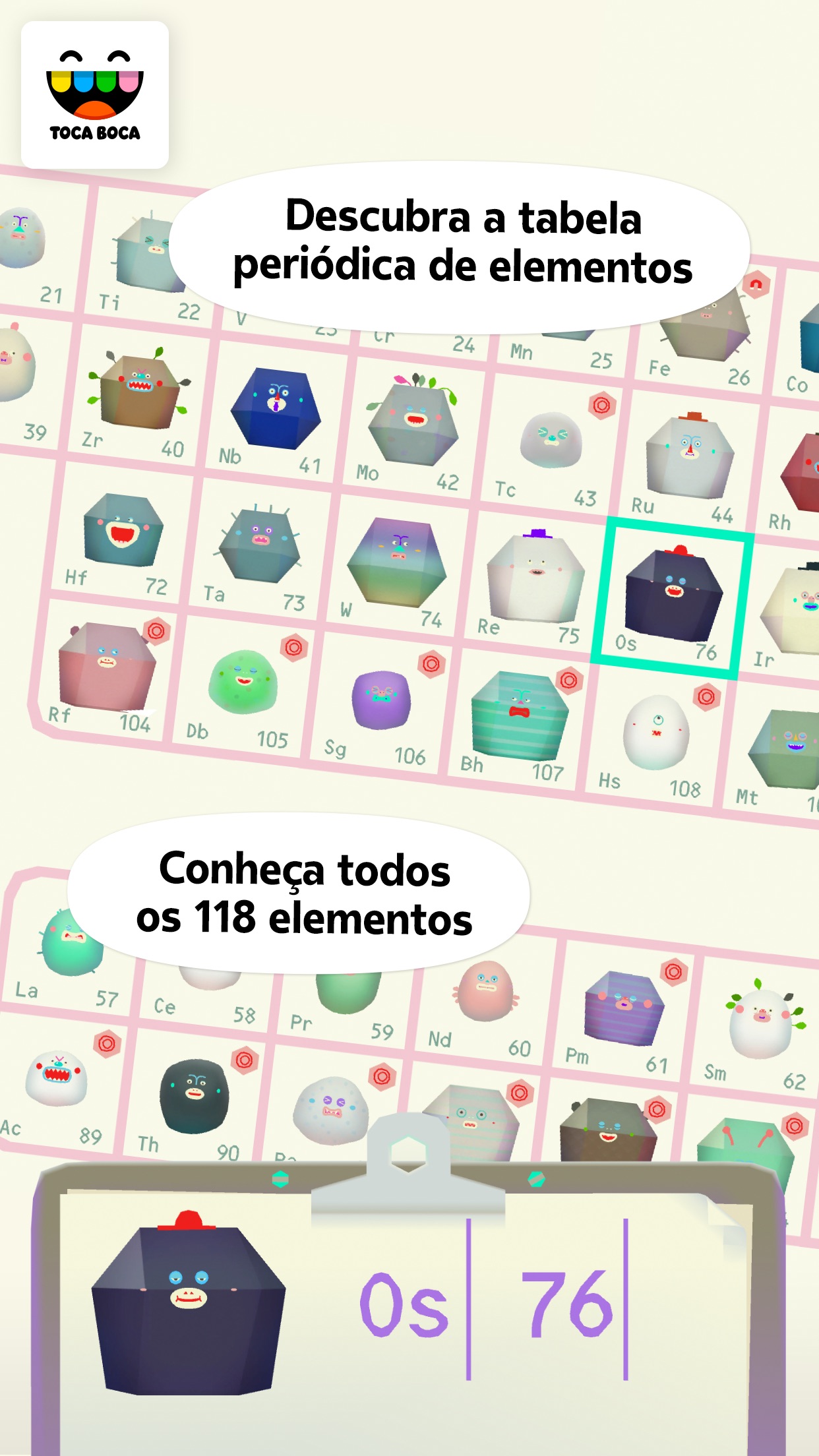 Screenshot do app Toca Lab: Elements