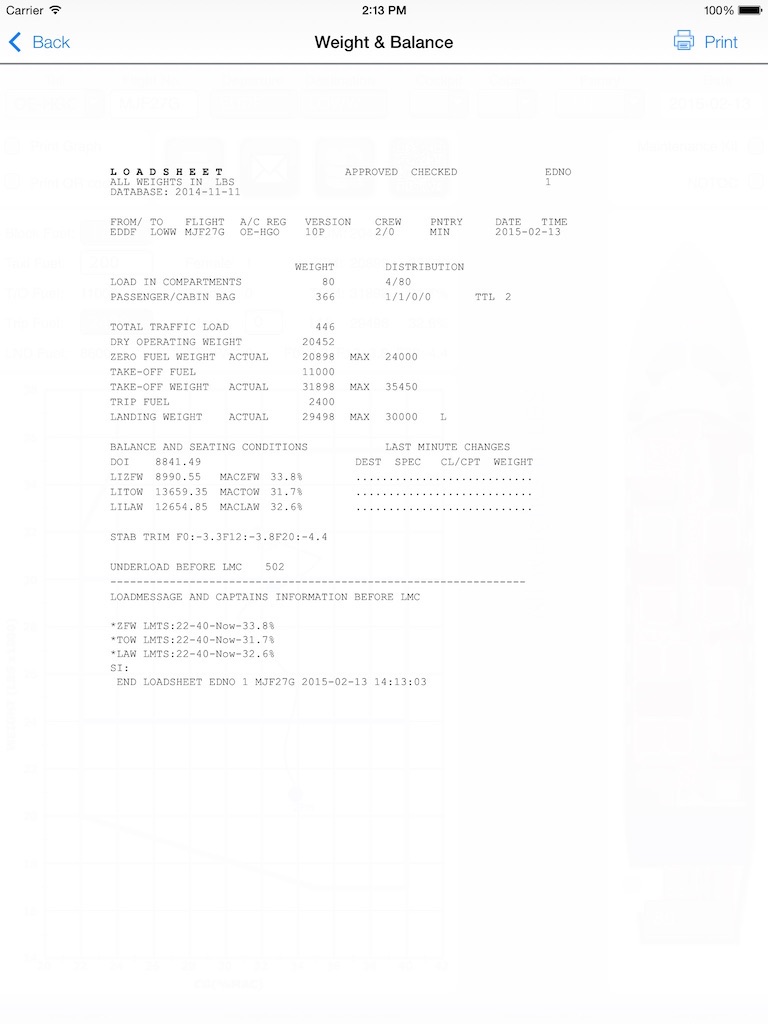 Weight and Balance G200 screenshot 2