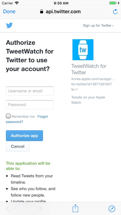 TweetWatch for Twitter