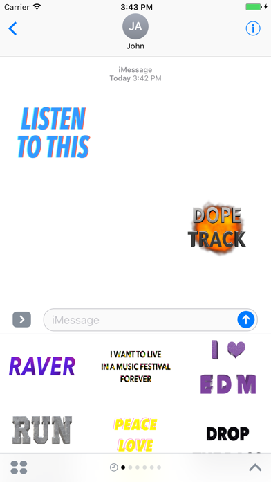 Screenshot #2 pour EDM Music Stickers - Messages