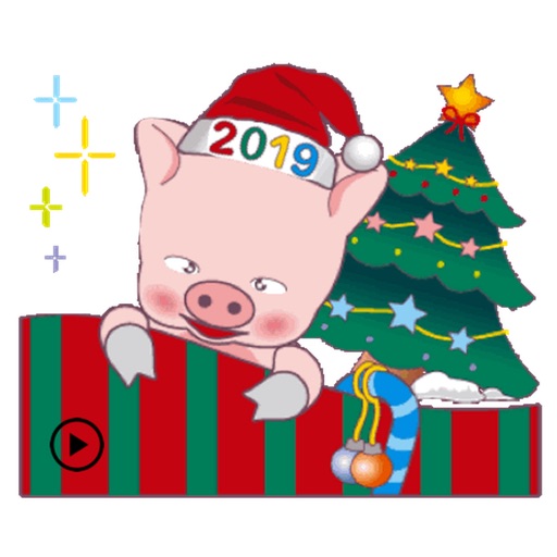 Happy New Year Animated Pig icon