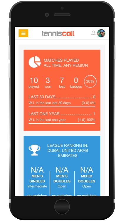 TennisCall: Tennis Player app