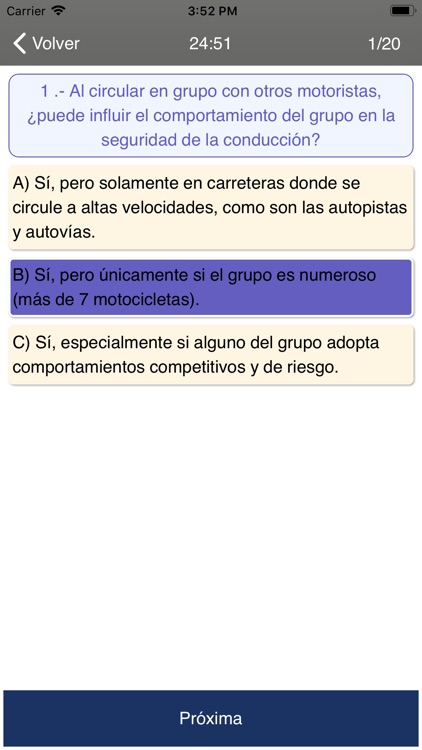 Test de moto (Permiso A/A1)