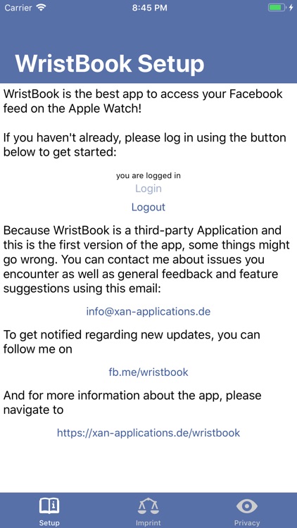 WristBook for Facebook