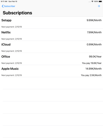 Subscriber - Payments control screenshot 2