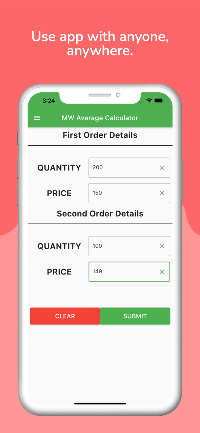 Stock Price Average Calculator