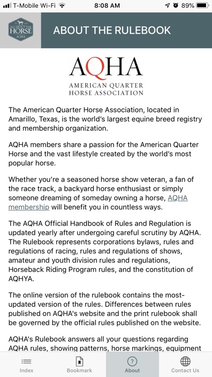 AQHA 2019 Rulebook screenshot-4