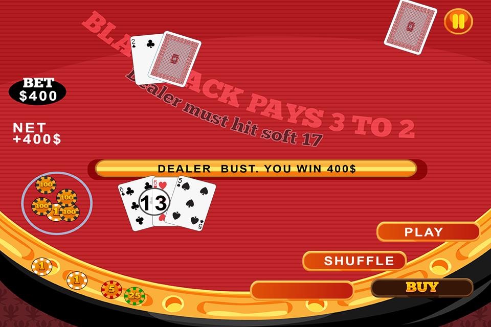 Blackjack Card Casino Bet 21 screenshot 2