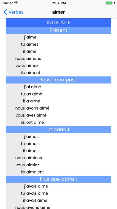 French Conjugations screenshot 2